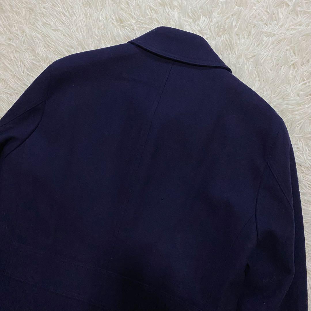 【美品】ブラックレーベルクレストブリッジ　ステンカラーコート　ウール　ネイビーS