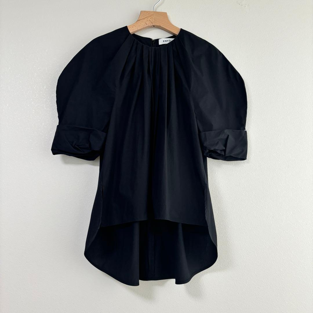 エンフォルド SOMELOS Tuck ブラウス　タック　黒　M