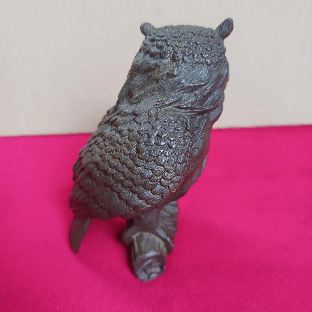 古銅　ふくろう　オブジェ