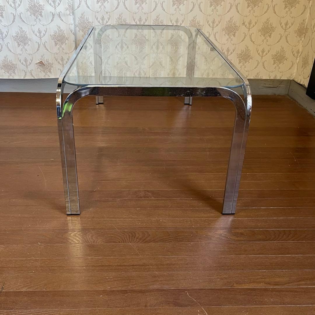 【アンティーク】昭和レトロ アイアンフレーム ガラステーブル センターテーブル