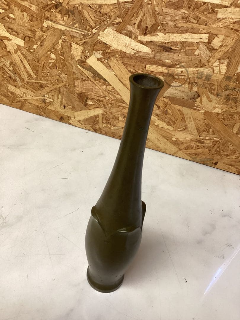 陶器花瓶 アースカラー 美術工芸品 装飾壺 オブジェ（へ-73）