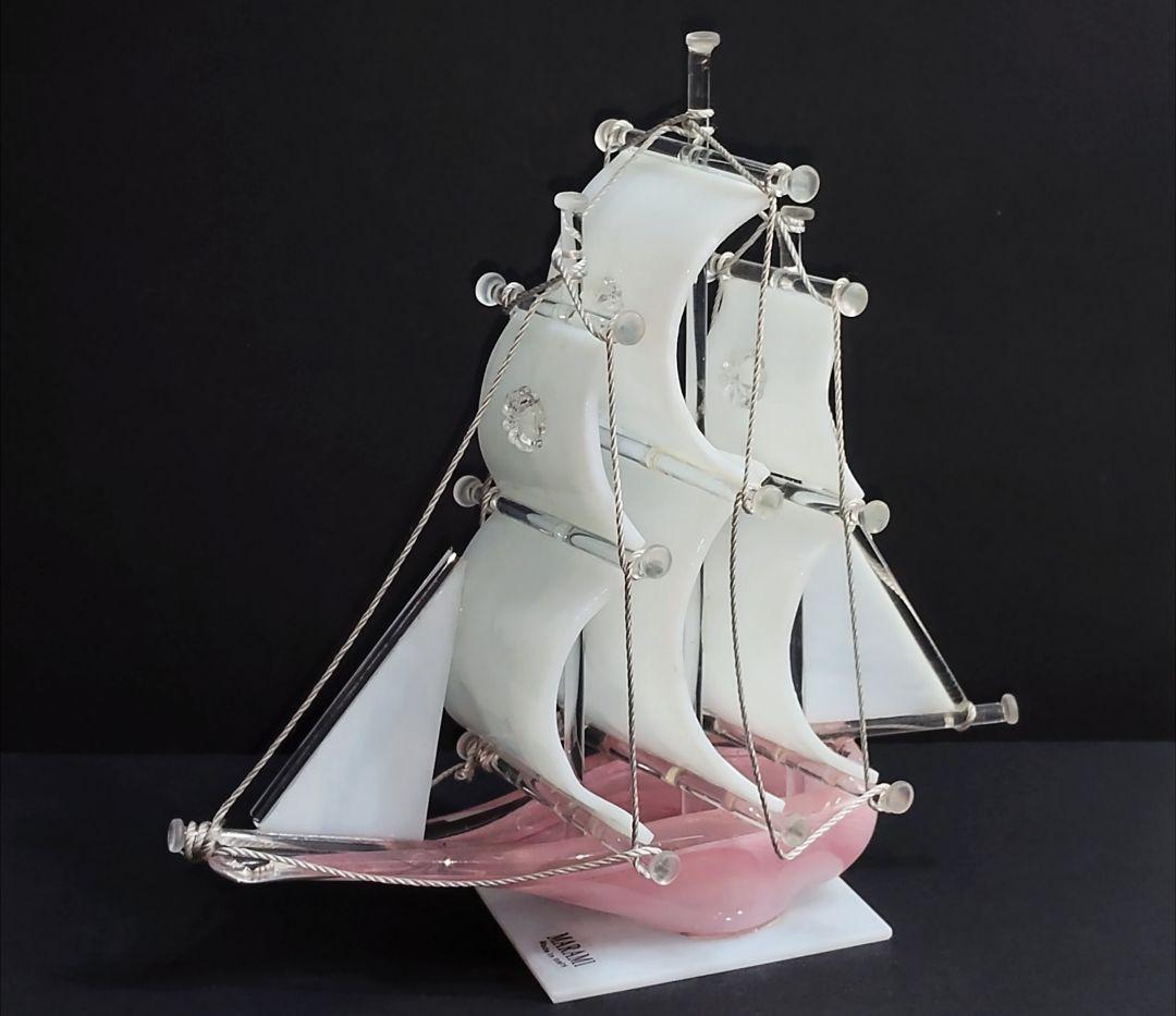 イタリア製 MARAMI ムラーノガラス ヨット 船 帆船 飾り MURANO