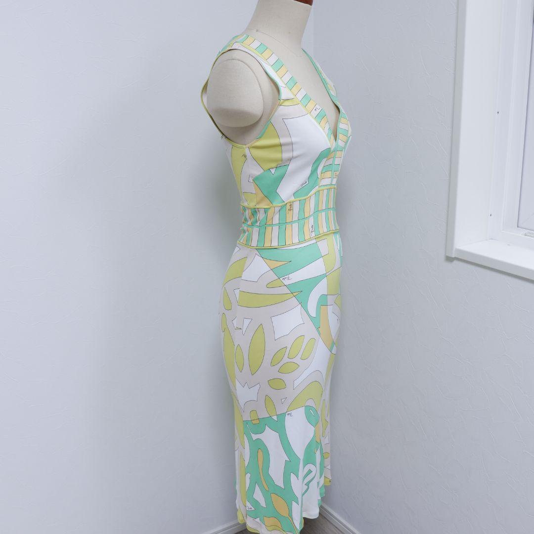 EMILIO PUCCI　ノースリーブ　ストレッチ 　ロングワンピース　34