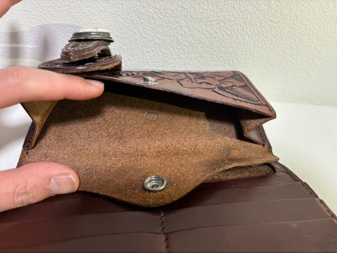 ALZUNI 長財布 バイカーズウォレット ブラウン メンズ アルズニ 中古