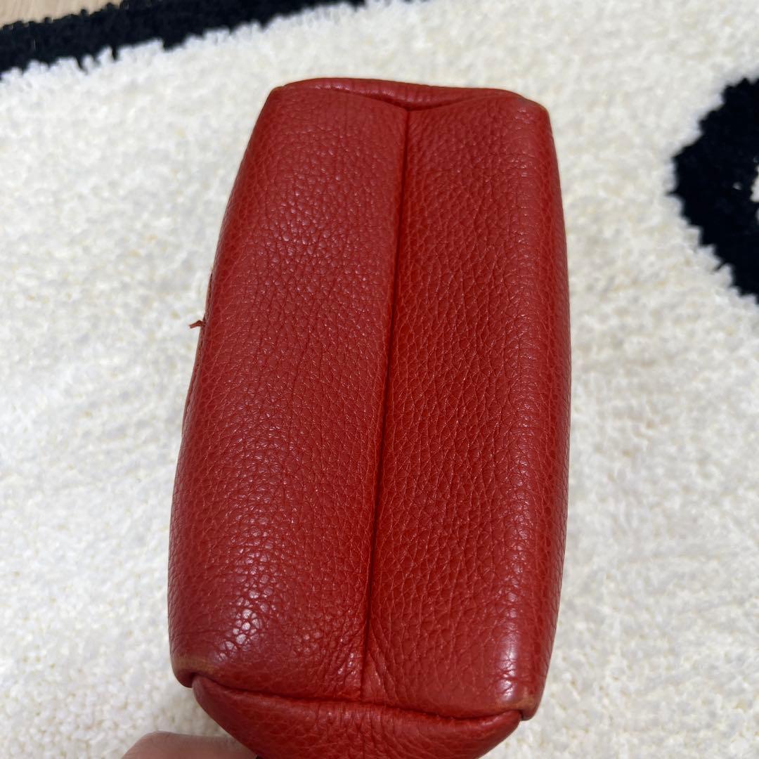 GUCCI レザー ポーチ GGロゴ レッド