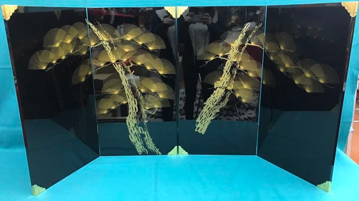 23号 黒塗屏風 松