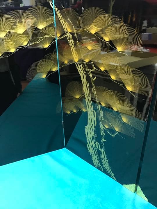 23号 黒塗屏風 松