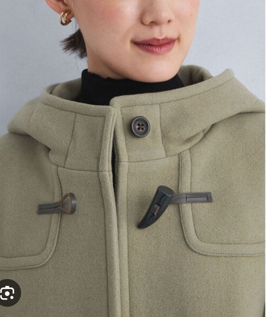 ロングダッフルコート【カーキ色】