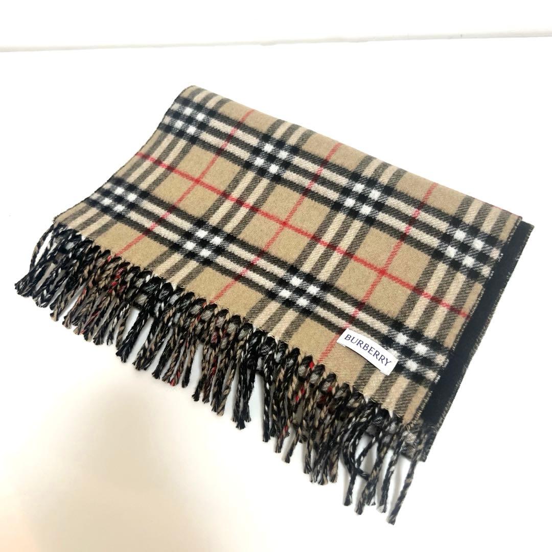 BURBERRY リバーシブル チェック カシミアスカーフ　マフラー　現行品