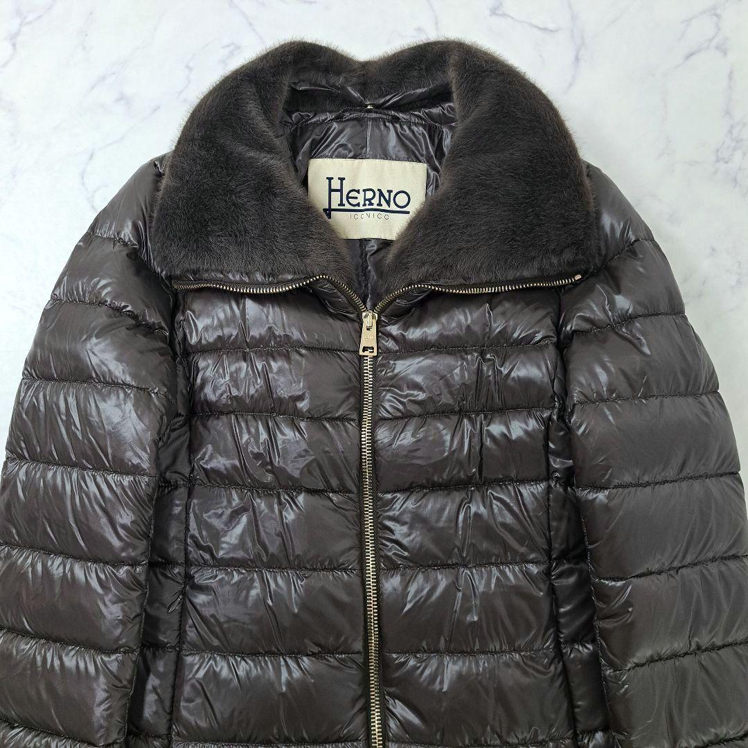 極美品★2024秋冬モデル ヘルノ ELISA ダウンコート ファー 46 XL