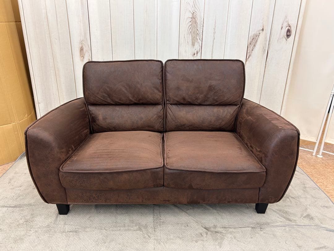 2人掛けソファ（ブラウン）