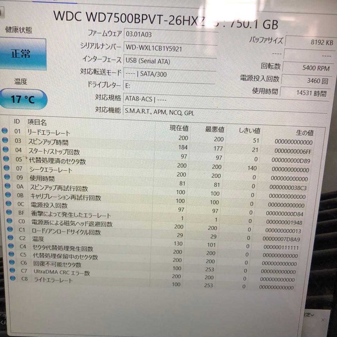 974 正常　750GB HDD 10個　2.5インチ