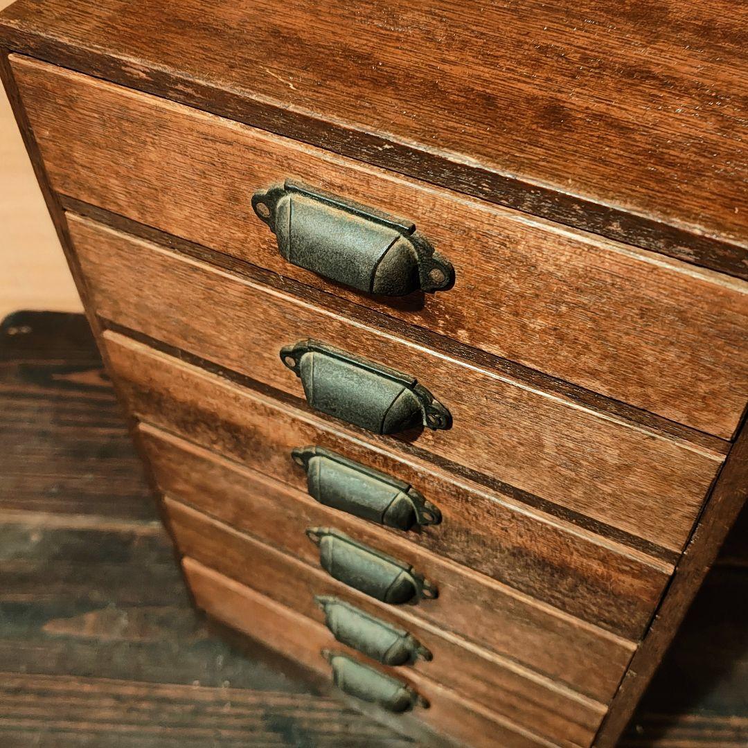 小引き出し6杯　小抽斗　昭和レトロ　木箱　古家具