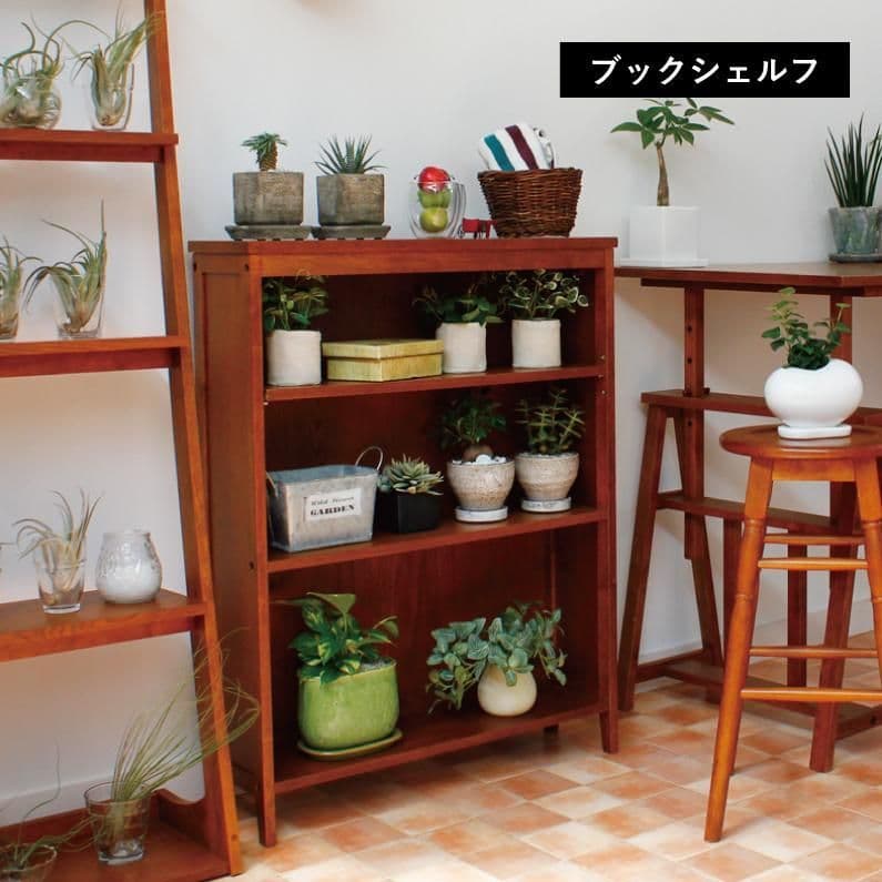 木製ブックシェルフ 3段 hommage ブックシェルフ ウッドシェルフ