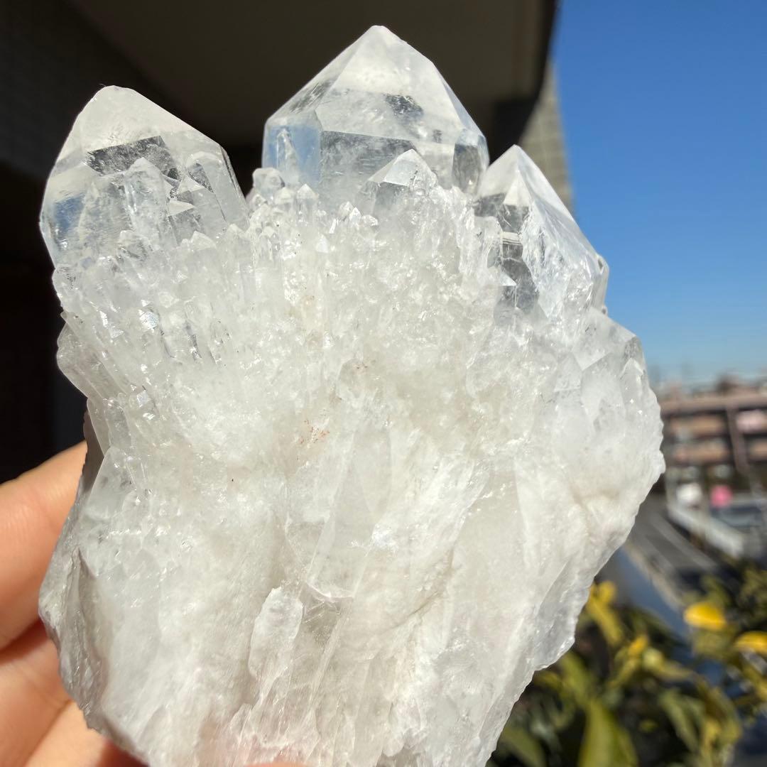 覚羅　キャンドルクォーツクラスター　自立　透明感　225g 水晶　天然石③