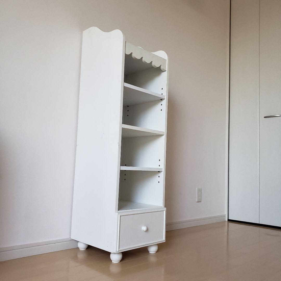 プリンセスオープンラック②/ホワイトラック/収納棚/デスク横棚