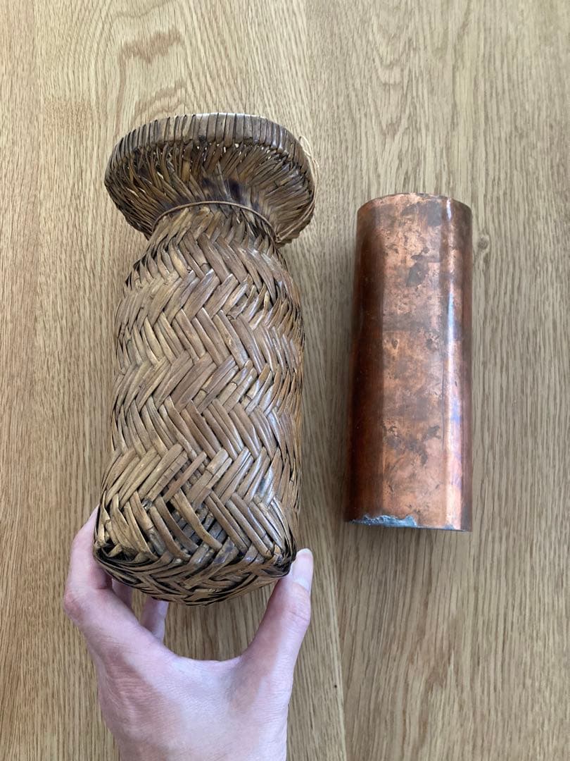 【茶道具】魚籠花入　松本みすず細工