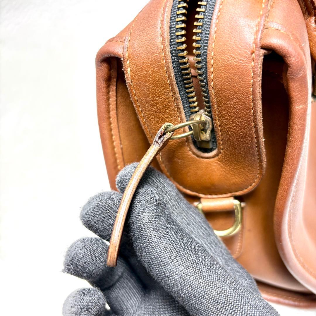美品 coach old coach 2way ショルダーバッグ ボストン 茶
