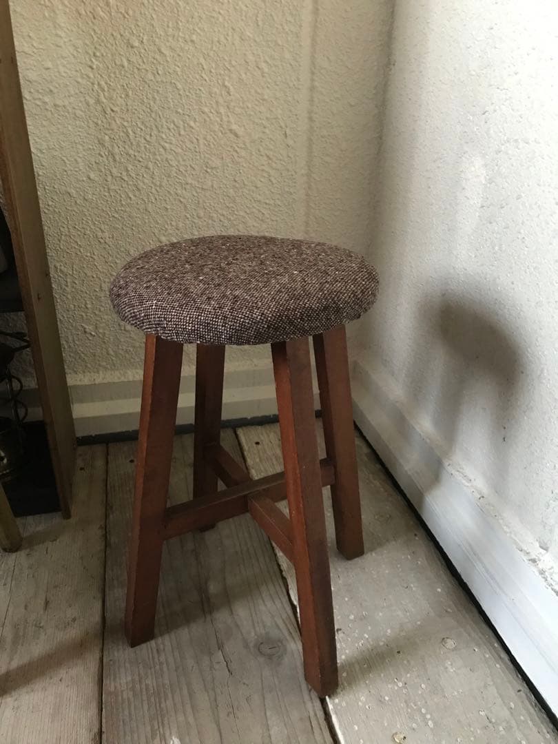 モカブラウンなレトロスツール　丸椅子　古道具