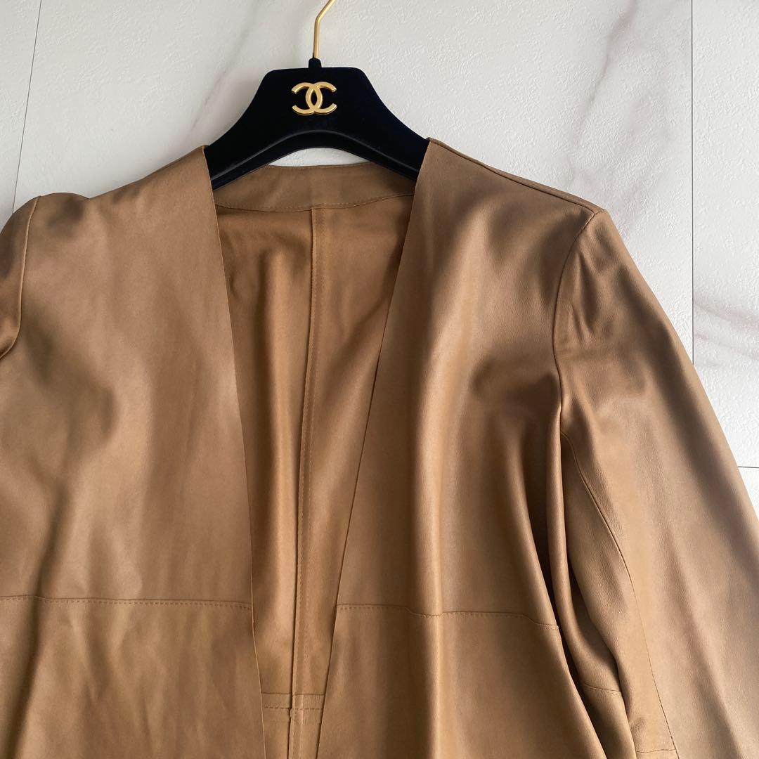 希少 美品 BALMAIN バルマン 山羊 やぎ レザー ジャケット キャメル