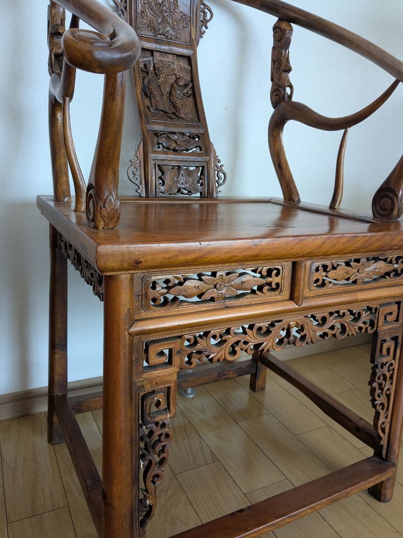レトロ 中華椅子　中国美術　唐木　アンティーク　ヴィンテージ　唐木椅子　中国家具