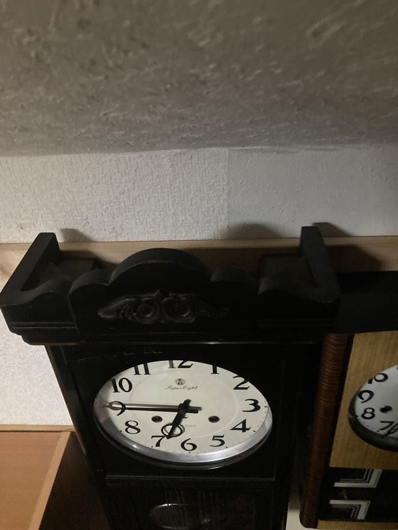 アンティーク柱時計 愛知時計電機30日巻 大き目宮型ボンボン時計稼働中