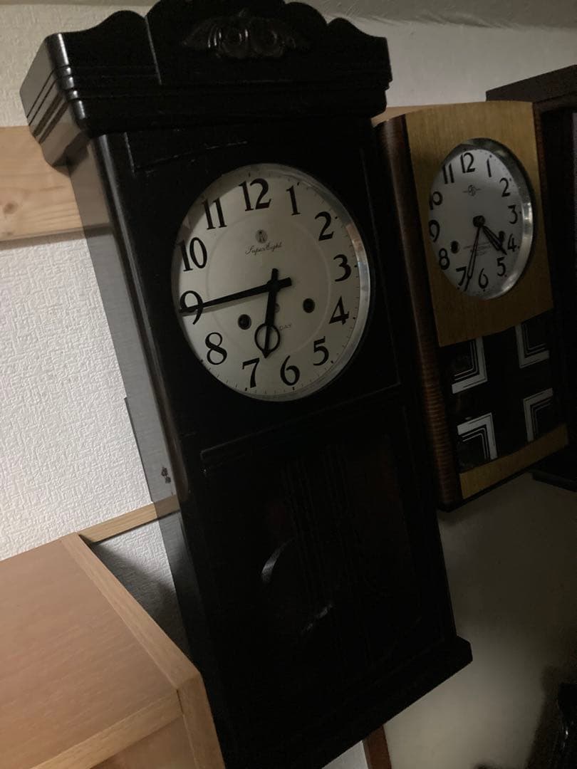 アンティーク柱時計 愛知時計電機30日巻 大き目宮型ボンボン時計稼働中