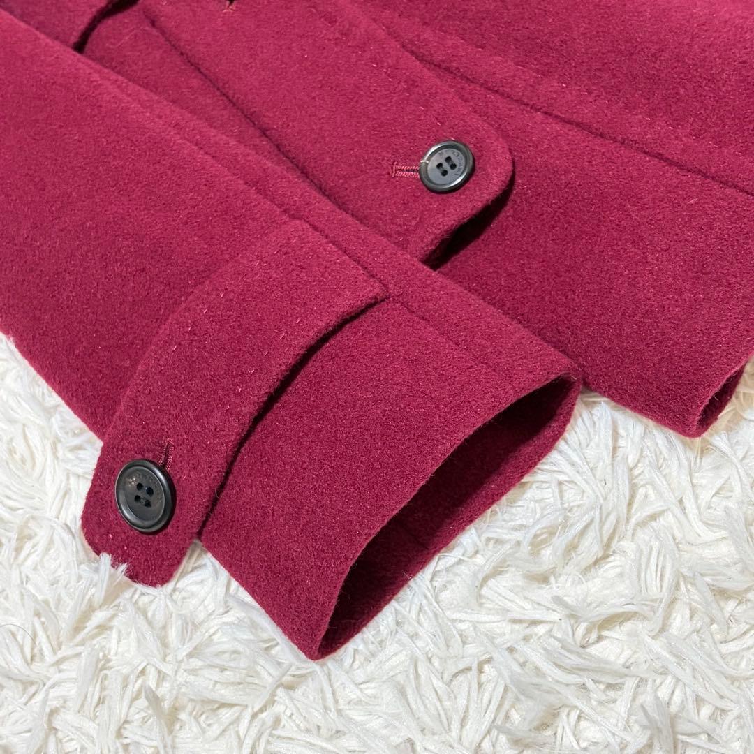 美品　バーバリーロンドン　ホースロゴ　チェック　カシミヤ混　羊毛　コート