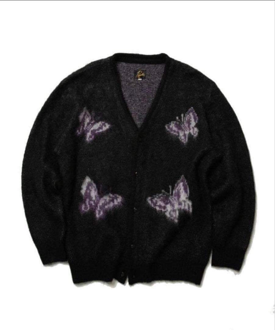 needles モヘアカーディガン パピヨン柄 ニードルス