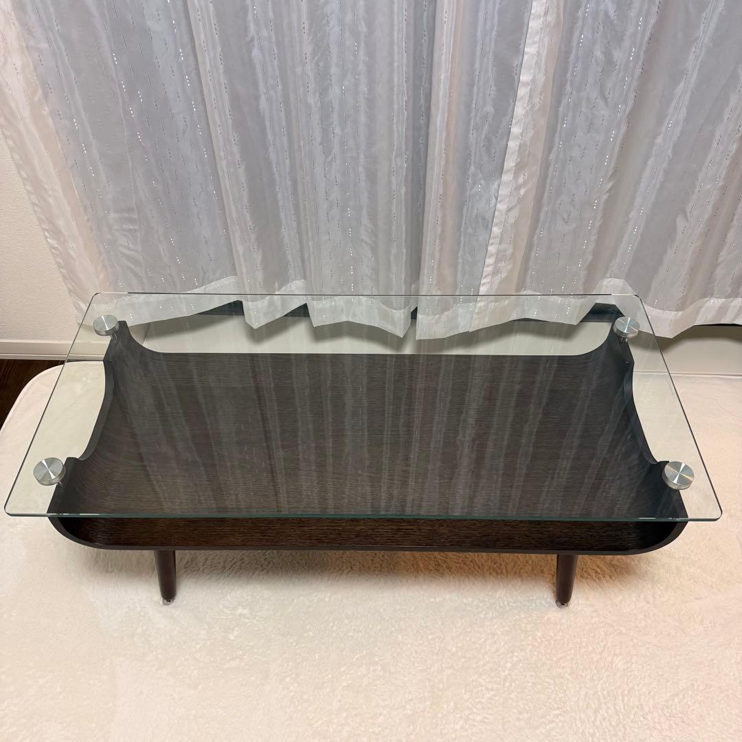 ニトリ センターテーブル ノルディック 強化ガラス ダークブラウン