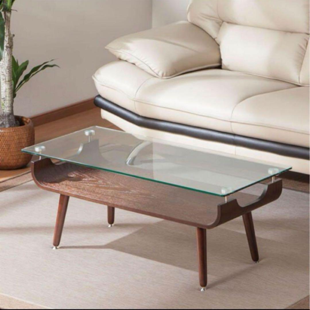 ニトリ センターテーブル ノルディック 強化ガラス ダークブラウン