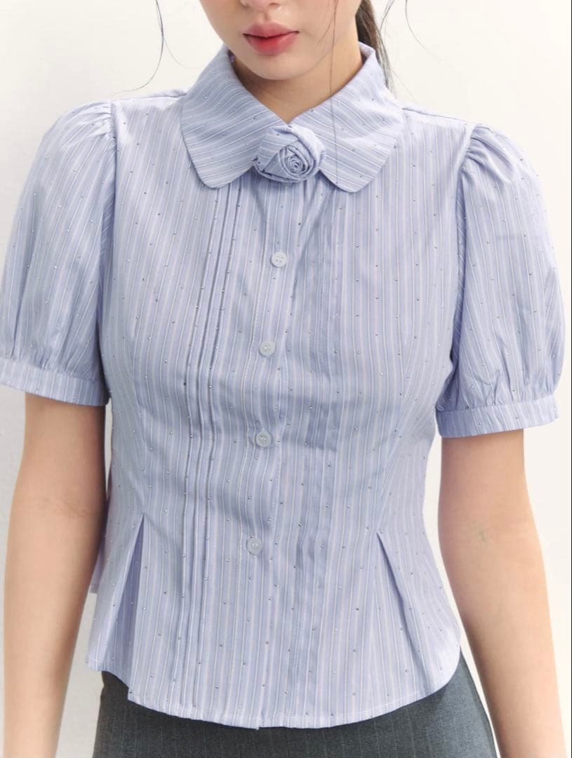 【treatürself】Rose accent shirt blouse