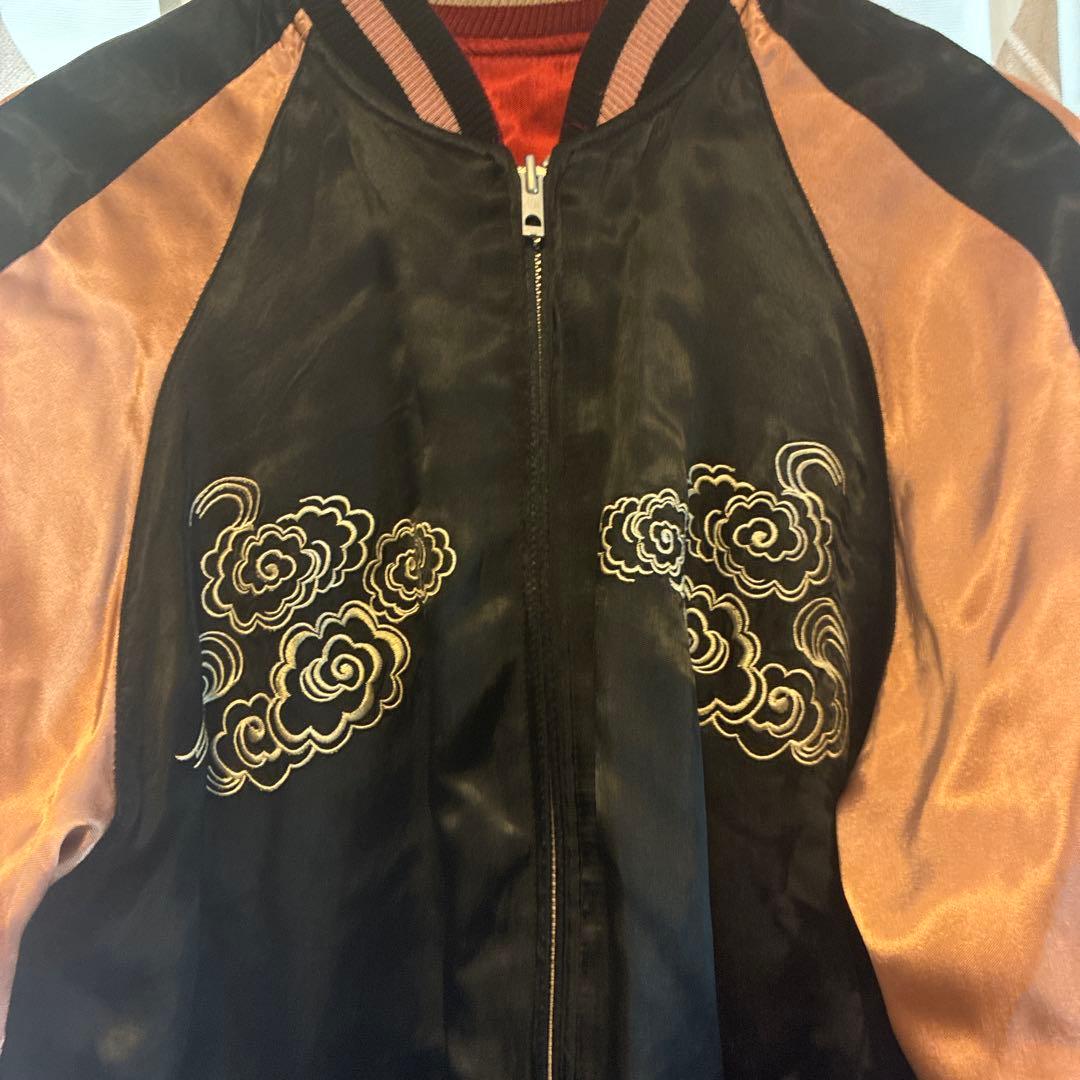 百花繚乱　風神雷神　リバーシブル　スカジャン　L