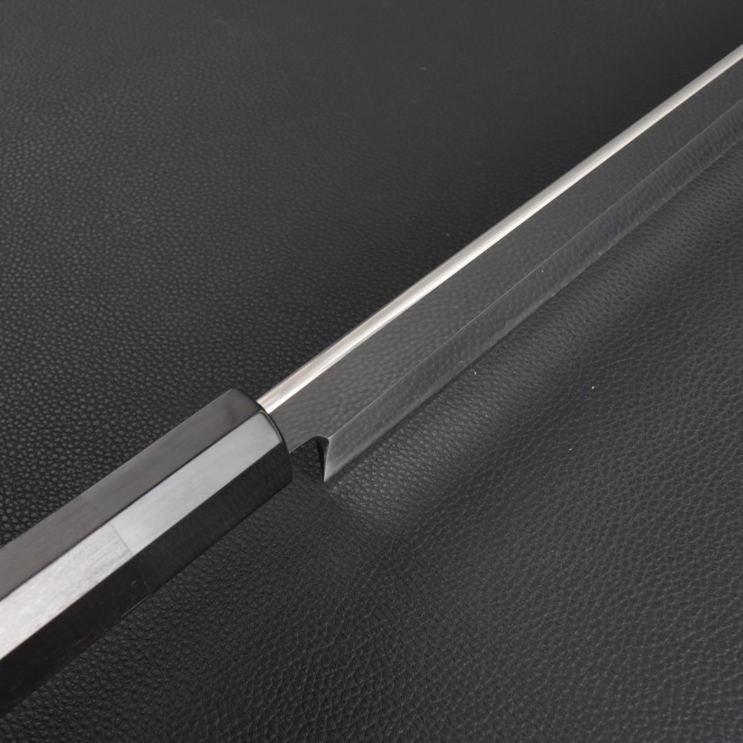 9801 柳刃包丁 尺一 刃は究極の切れ味 刺身包丁 和包丁 黒檀黒水牛角八角柄
