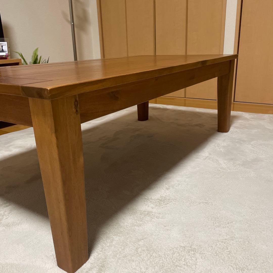 ブラウン木製ローテーブル　110×55×37