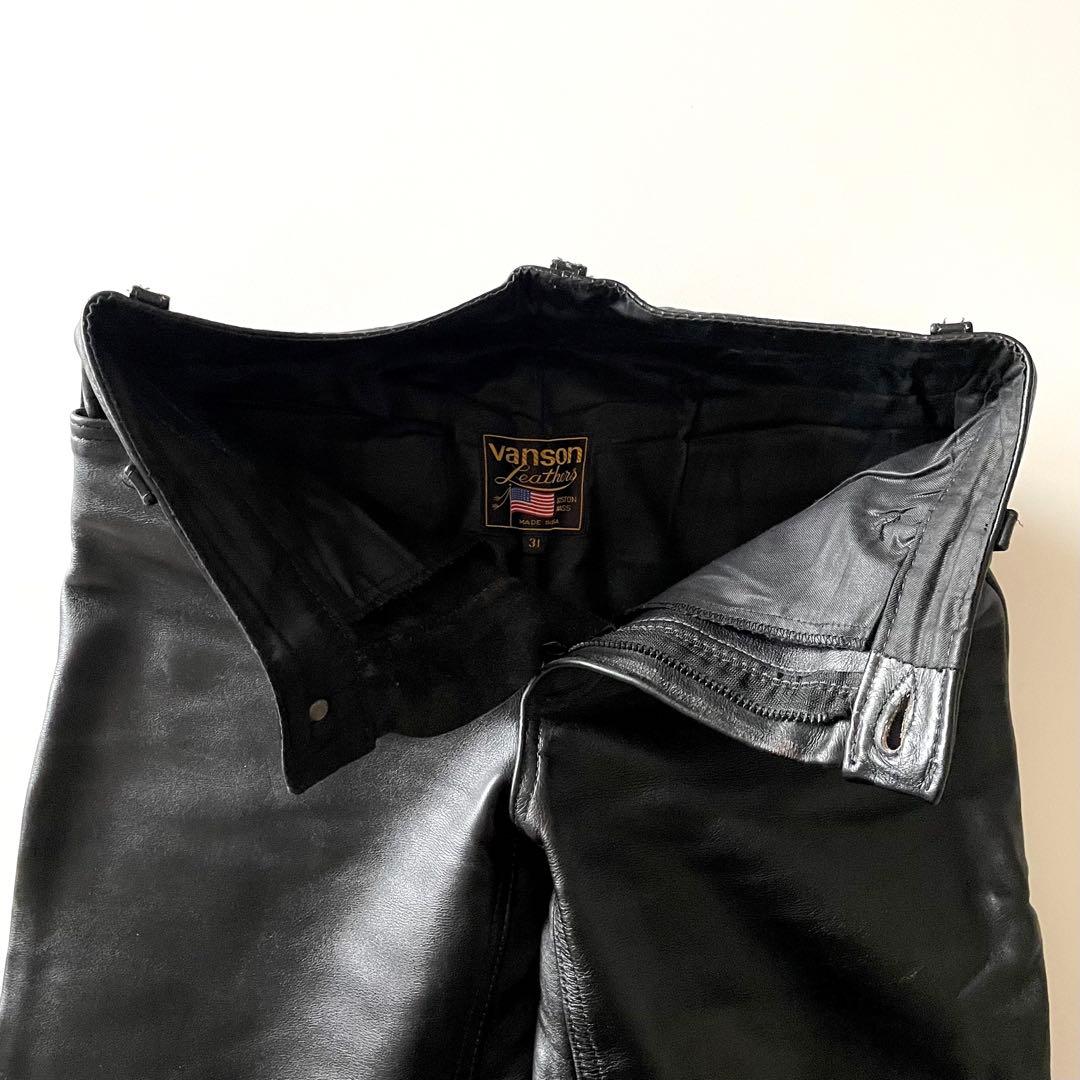 名品 90's VANSON Leathers Pants レザーパンツ 31