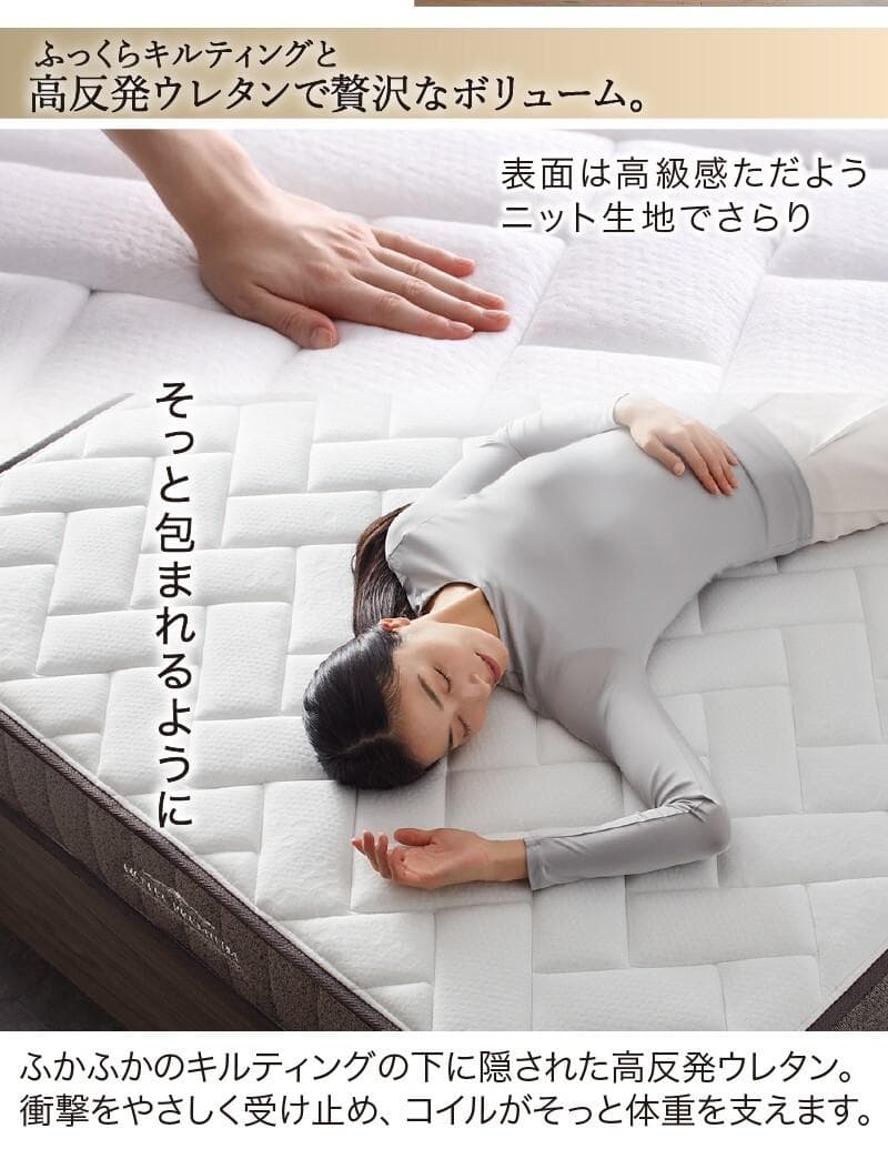 圧縮ロールホテルプレミアム　高密度ポケットコイルマットレス　シングル　ホワイト