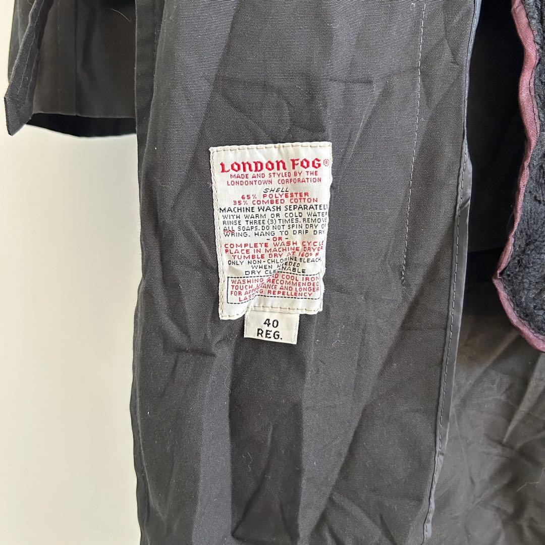 70s アメリカ製 ロンドン フォグ LONDON トレンチ コート 黒