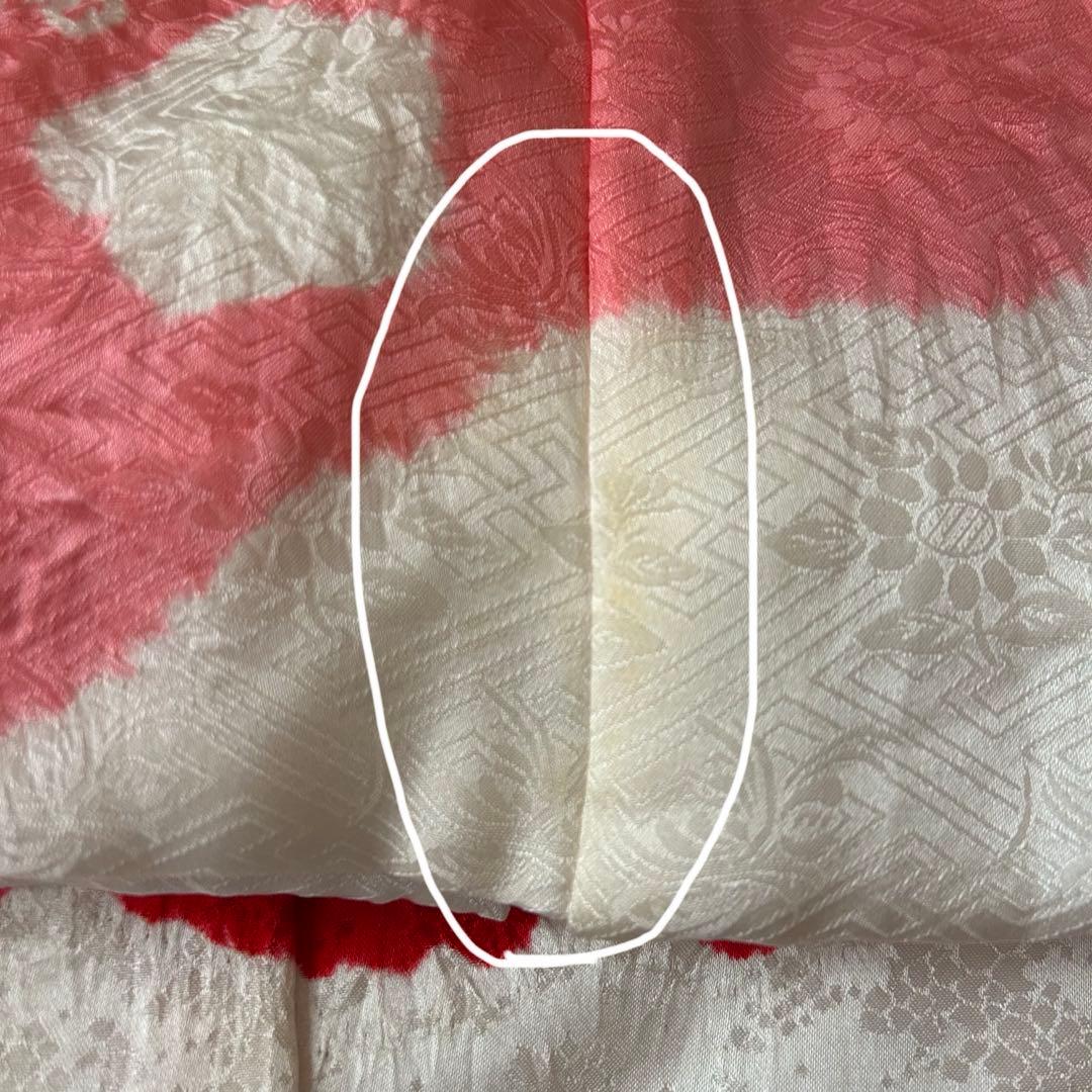 七五三 3歳 着物 753 絹 被布 ピンク 絞り 三歳 赤 刺繍 巾着