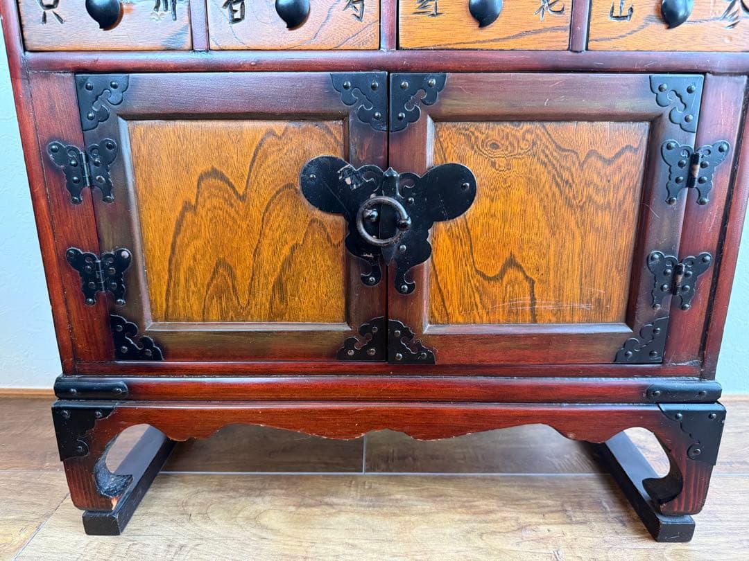 李朝 薬箪笥 ヤクジャン アンティーク 引き出し 戸棚 レトロ 木製