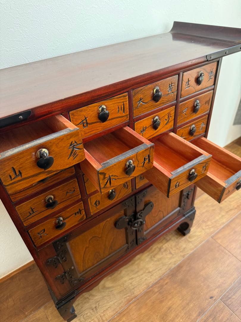 李朝 薬箪笥 ヤクジャン アンティーク 引き出し 戸棚 レトロ 木製