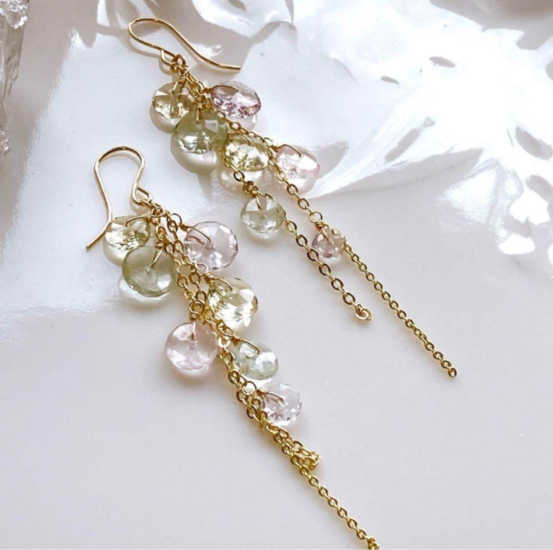 Kaya◆大粒タンザナイト×ホワイトダイヤモンドピアス✧14kgf