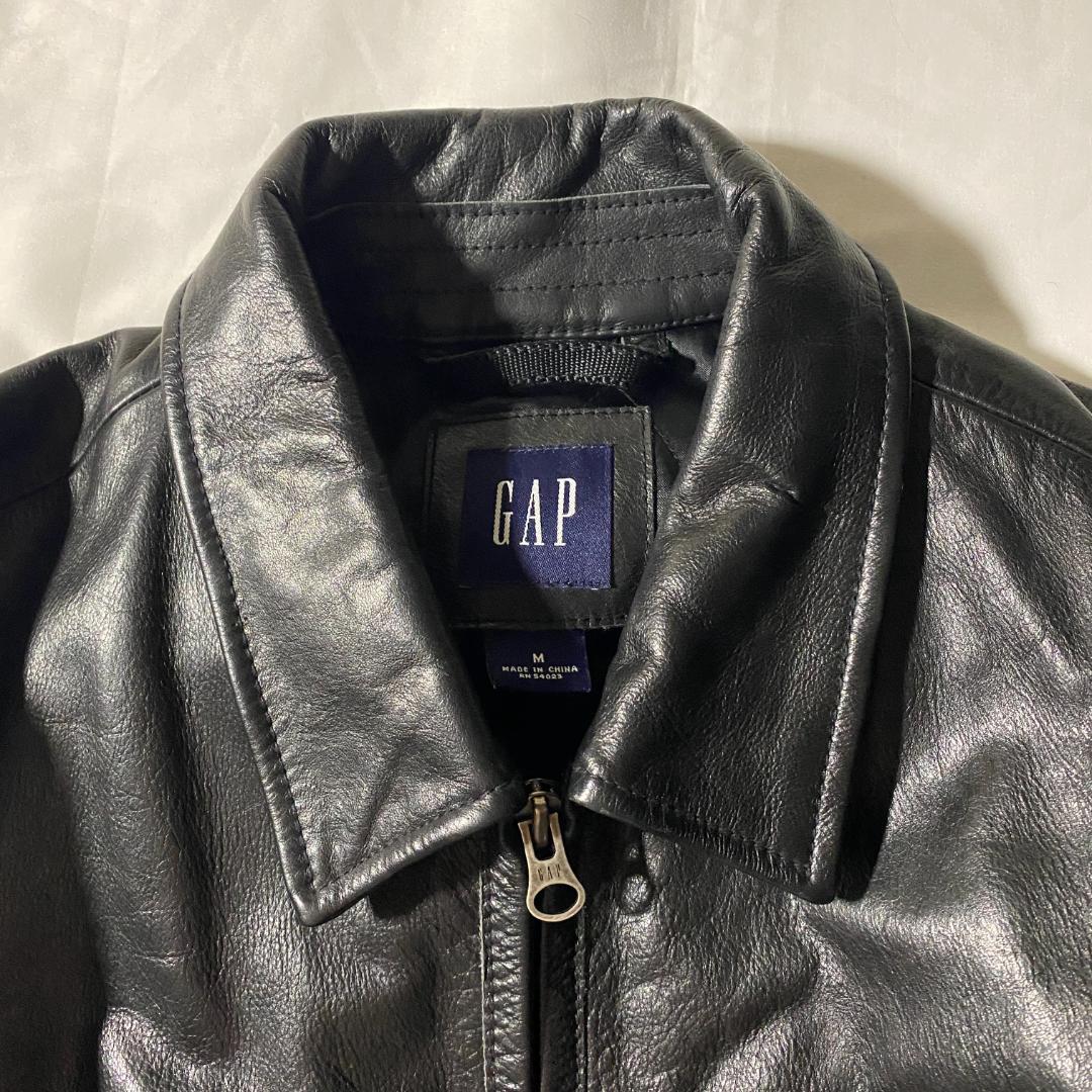 00s 名作 GAP カウレザージャケット ブラック