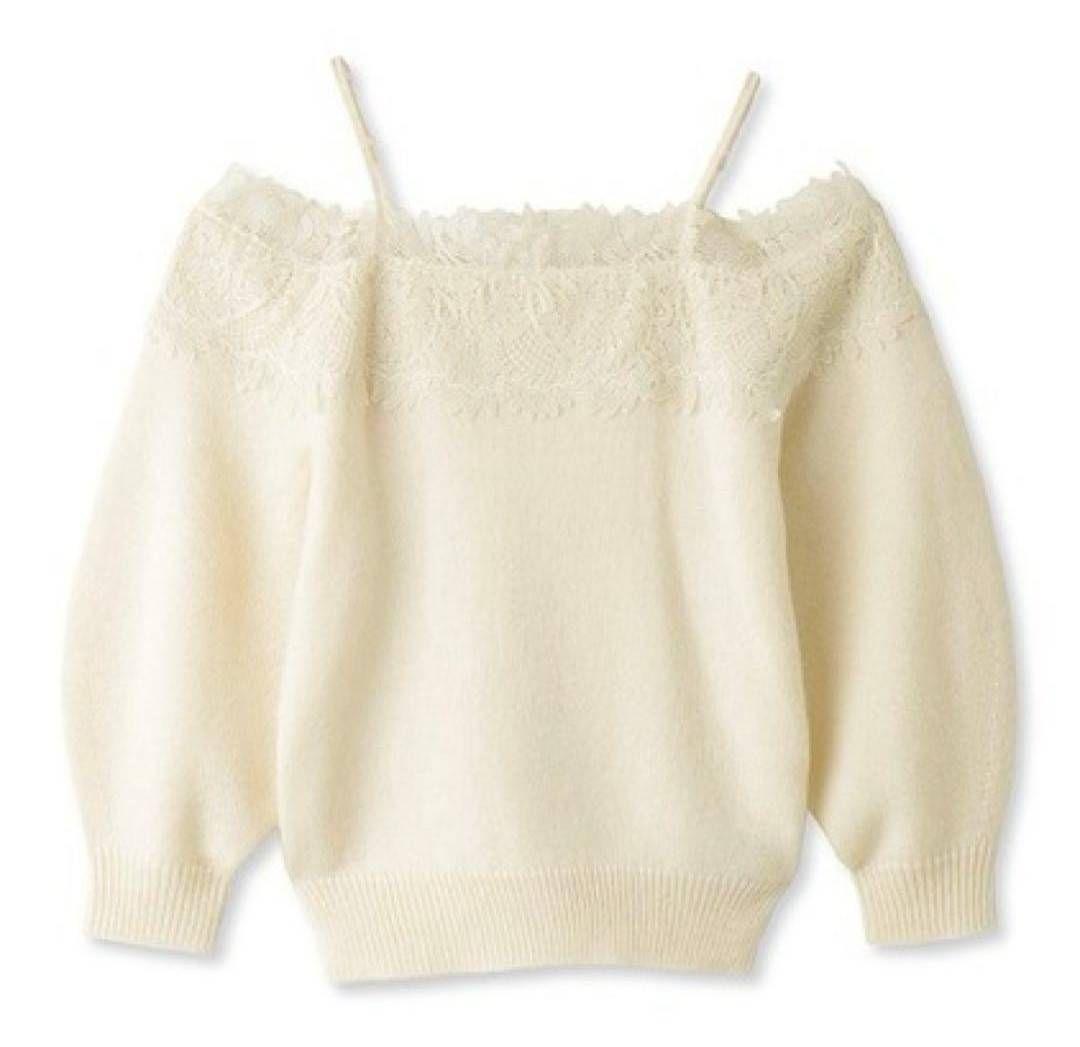 【正規品】レーストリミングオフショルニットプルオーバー SNIDEL