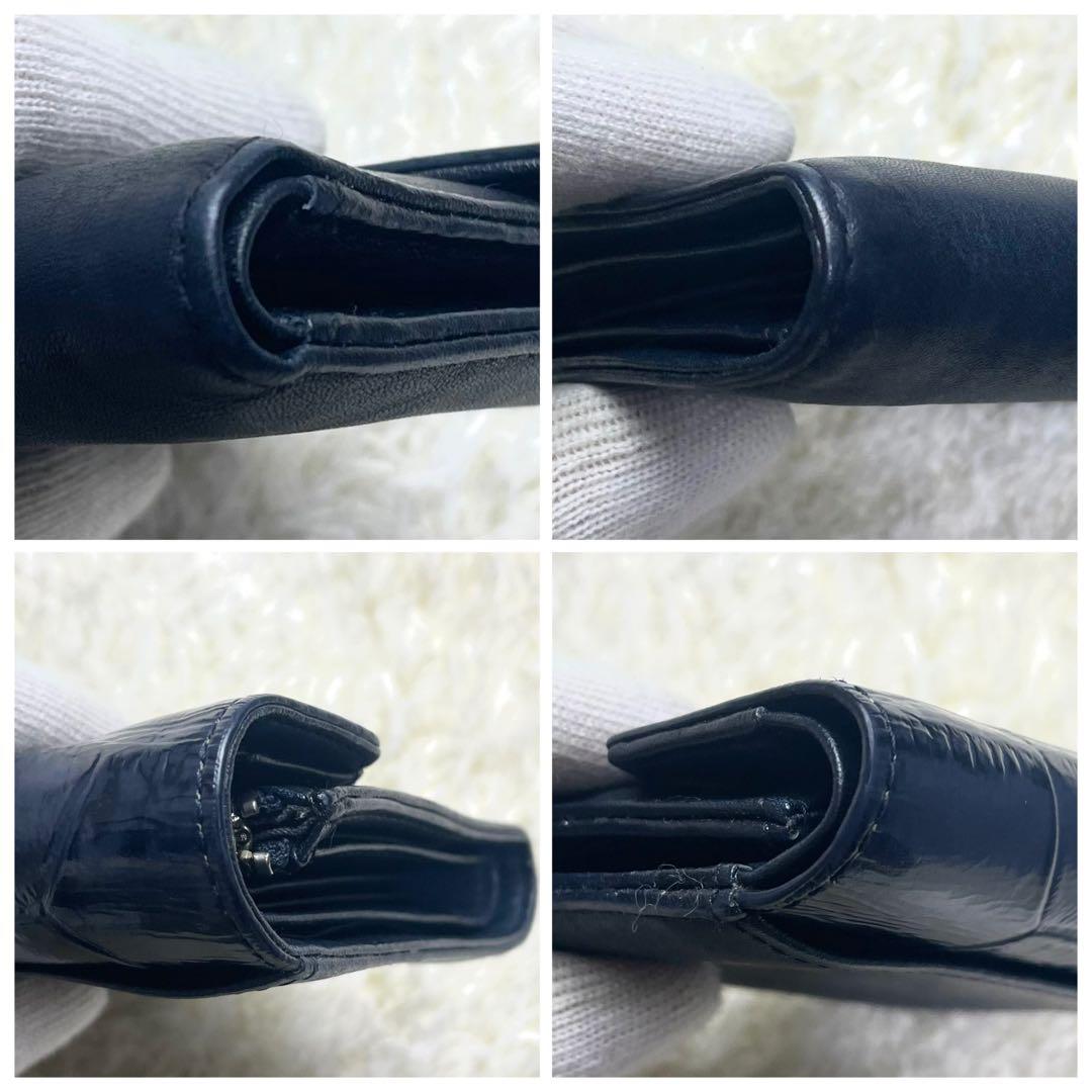 ヴィヴィアンウエストウッド 三つ折り財布 クロコ型押し ネイビー