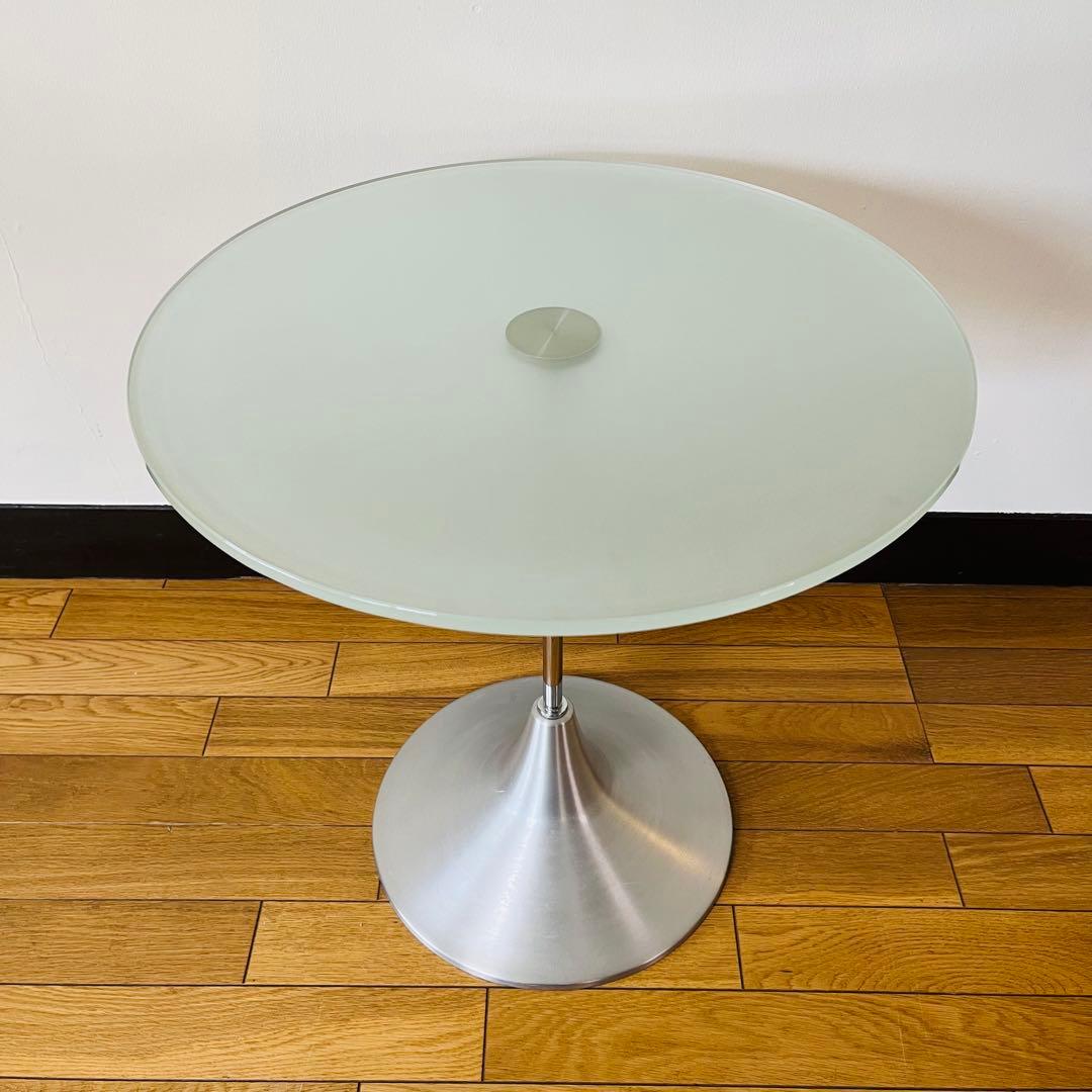 アンティーク　ガラス丸テーブル　チューリップ テーブル　送料込み