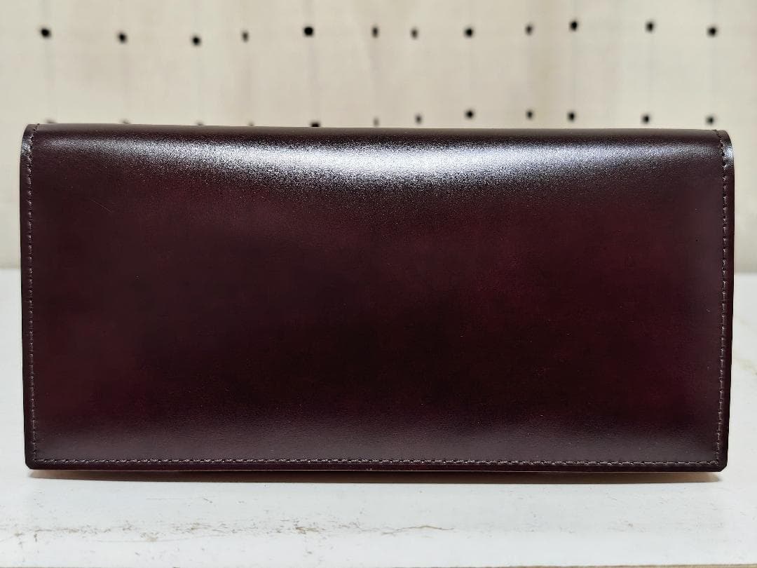 未使用品 ガンゾ コードバン ファスナー小銭入れ付き 長財布 ダークブラウン