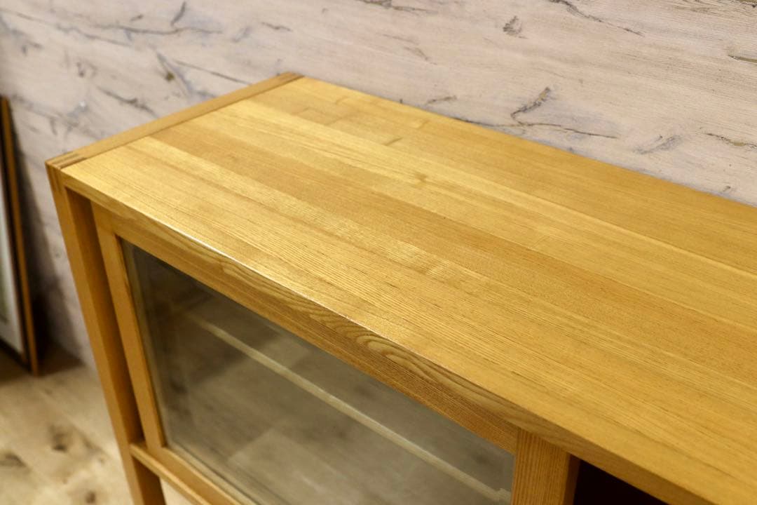 GMHS319○萩原家具 サイドボード リビングボード 茶棚 飾り棚 和モダン