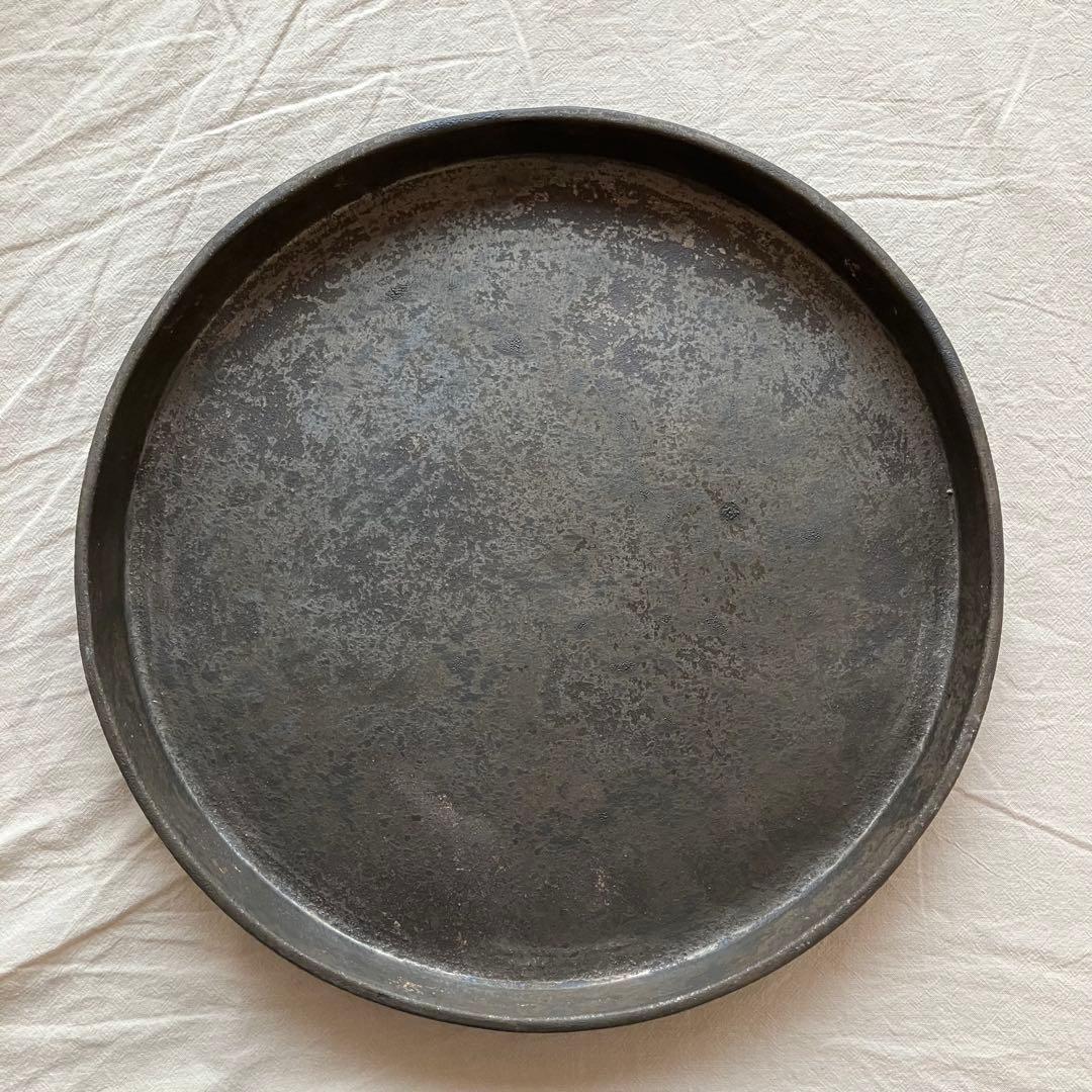 【新品未使用】安福由美子　錆盆皿③　26.5cm