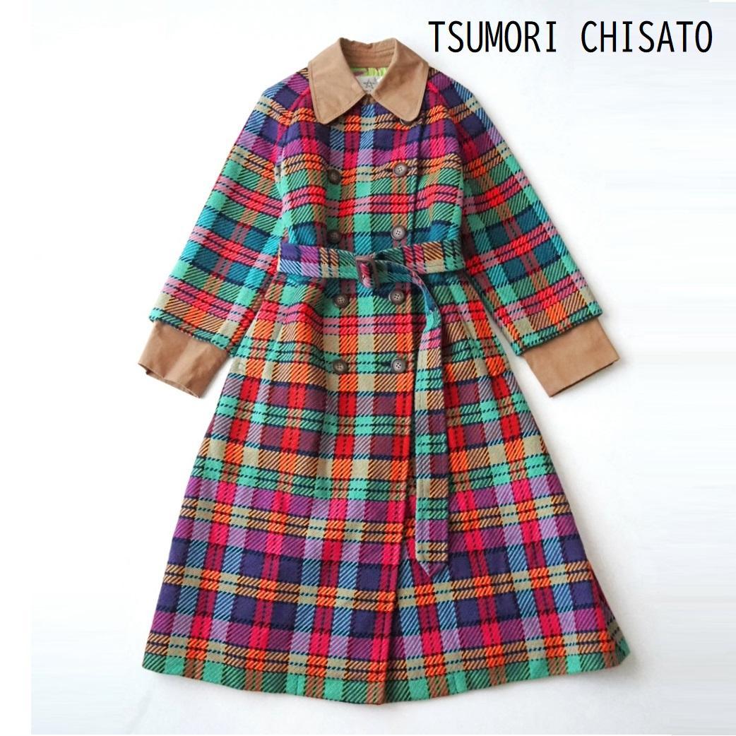 TSUMORI CHISATO ツモリチサト 18AW チェック柄 ロングコート
